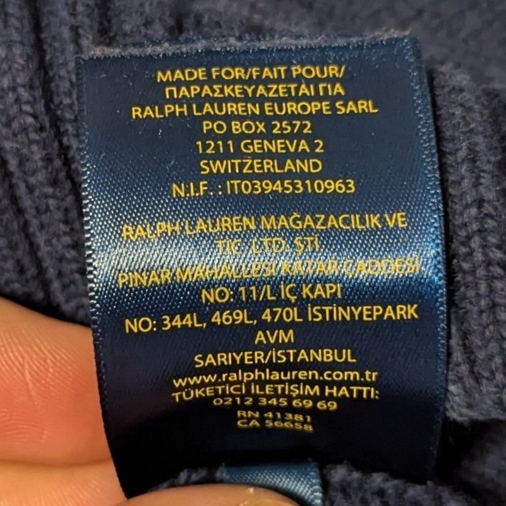 Polo Ralph Lauren Men S Textured Cotton‎ Crew Neck Sweater Long Sleeve Navy Blue - Picture 11 of 12